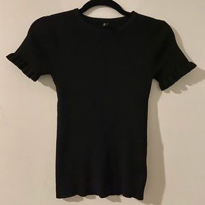 Zara ribbed tshirt with ruffle sleeves